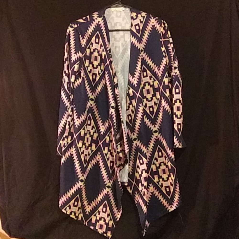 Aztec print long sleeve cardigan